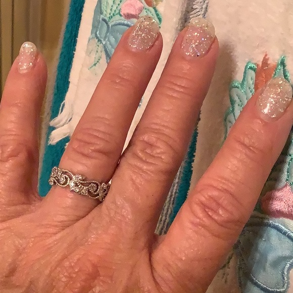 Ring silver with costume white CZ wedding look 6 - Picture 2 of 7